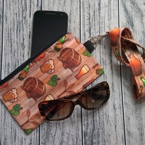 Beer PHONE Wallet Glasses Bolsa con cuello a juego Lanyard Octoberfest Keg Brew Brewfest Listo para enviar