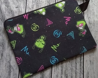 Invader Zim Wristlet Clutch Bag Purse Doom Alien Robot Handmade to Order