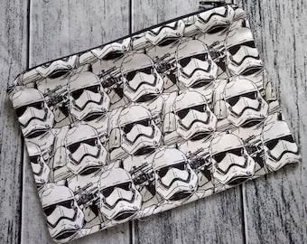 Storm Trooper Poly Mesh Zipper Pouch Cosmetic Makeup Bag Star Wars Pronta per la spedizione Regalo
