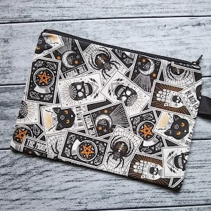 Mystical Cards Wristlet Clutch Bag Purse Goth Fortune Handmade to Order