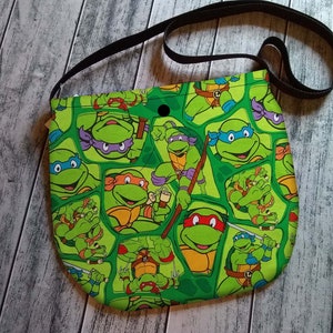 TMNT Ninja Turtles Cross Body Unisex Bag Purse Tote Festival Handmade to Order