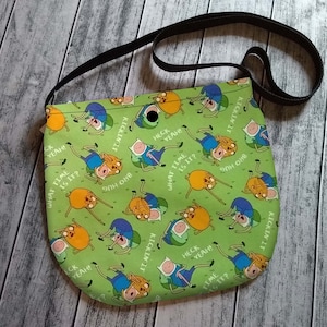 Adventure Time Cross Body Unisex Bag Purse Tote Festival Finn Jake Handmade to Order