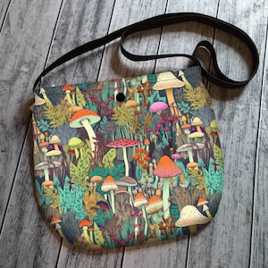 Fantasy Mushroom Forest Cross Body Unisex Bag Purse Tote Festival Cottagecore Witchy Handmade to Order