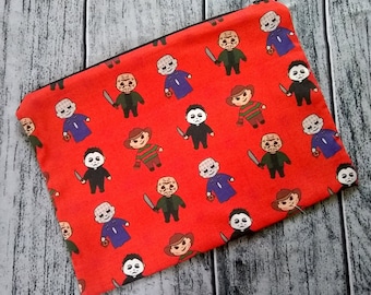 Borsa per cosmetici per cosmetici Little Horror Guys con cerniera in poliestere pronta per la spedizione