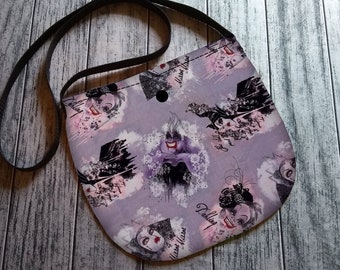 Bolso bandolera unisex de villanos, bolso de mano para festival, hecho a mano, Cruella, Maléfica, Úrsula, Reina Malvada