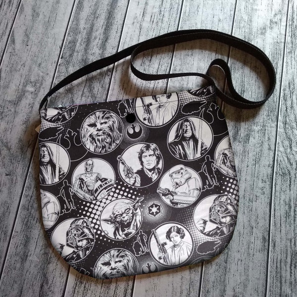 Star Wars Monochrome Cross Body Unisex Bag Purse Tote Festival Handmade to Order