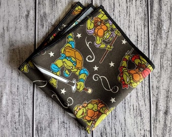 TMNT Celestial Pocket Square Formal Wedding Tux Prom Handkerchief Licensed Fabric Ninja Turtle Ready to Ship