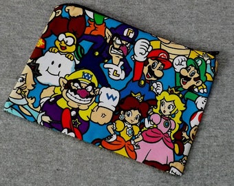 Mario Character Pack Poly Mesh Zipper Pouch Cosmetic Makeup Bag