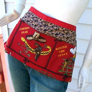 Western Rodeo Pocket Vendor Craft Half Apron Cowboy Cowgirl Ready to Ship
