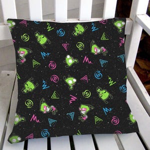 Invader Zim Pillow Case: Cotton Fabric Home Decor Handmade to Order