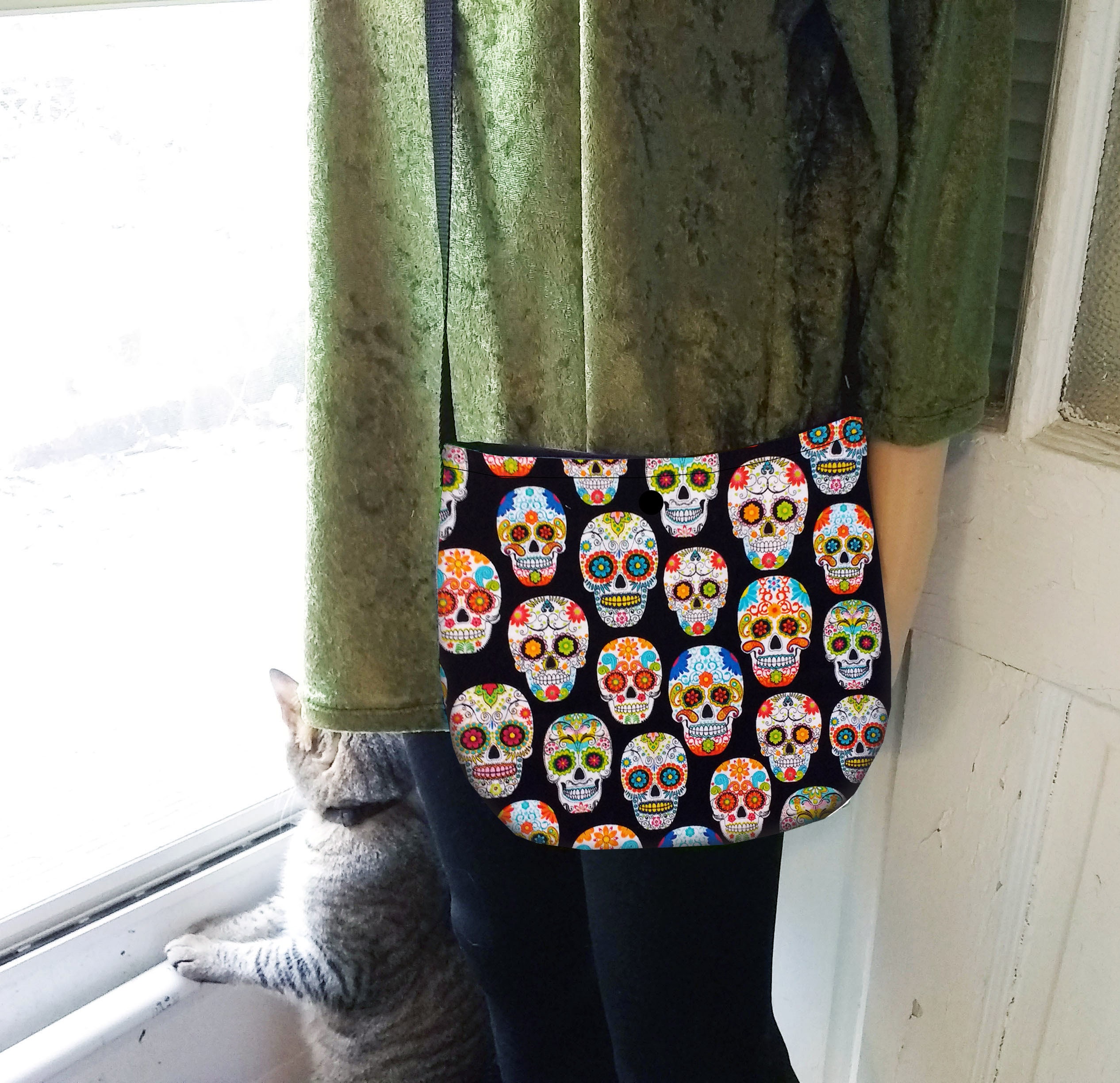 Sac à bandoulière en cuir PU pour femme avec motifs de