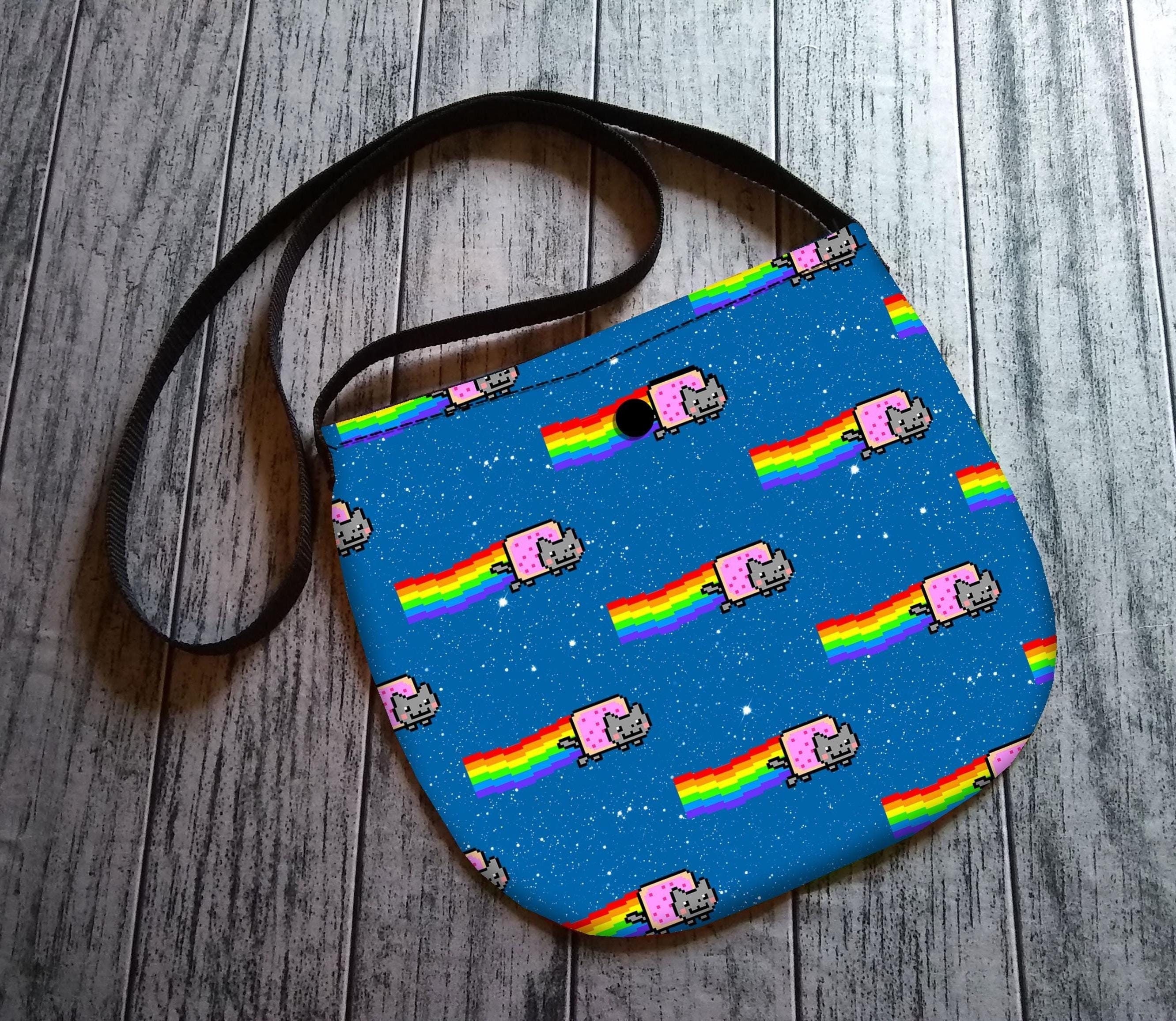 Nyan Cat Cross Body Unisex Bag Purse Tote Festival Handmade to