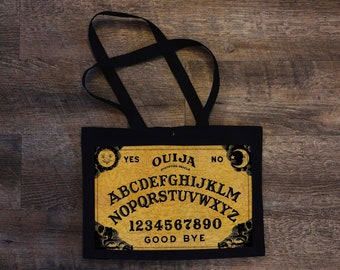 Bolsa de Ombro com Adivinhação Ouija, Bolsa Tote ou Bolsa com Bolso, Mercado de Praia, Laptop Halloween, Feito à Mão sob Encomenda