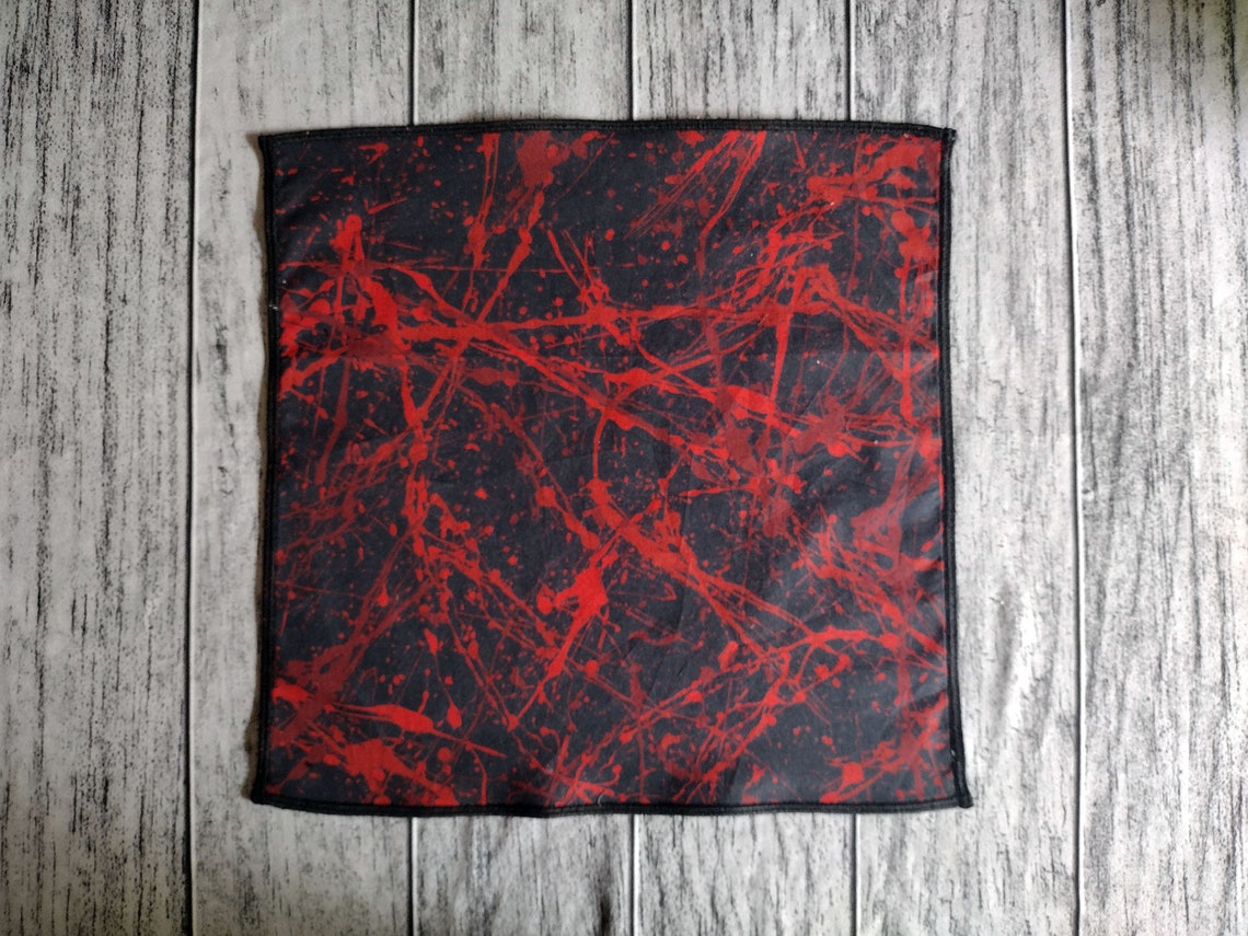 Darkly Blood Spatter Pocket Square: Cotton Handkerchief Handmade to ...