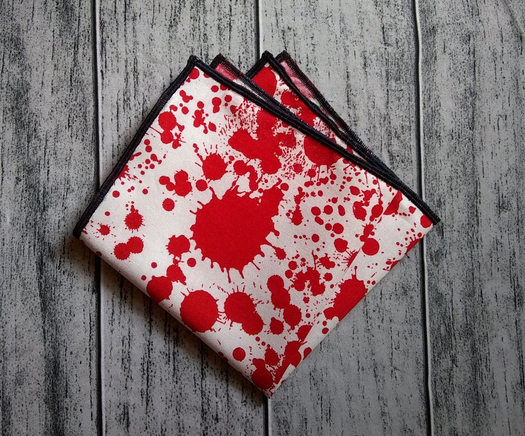 Blood Splatter Pocket Square: Cotton Handkerchief Optional Bow Tie Set ...