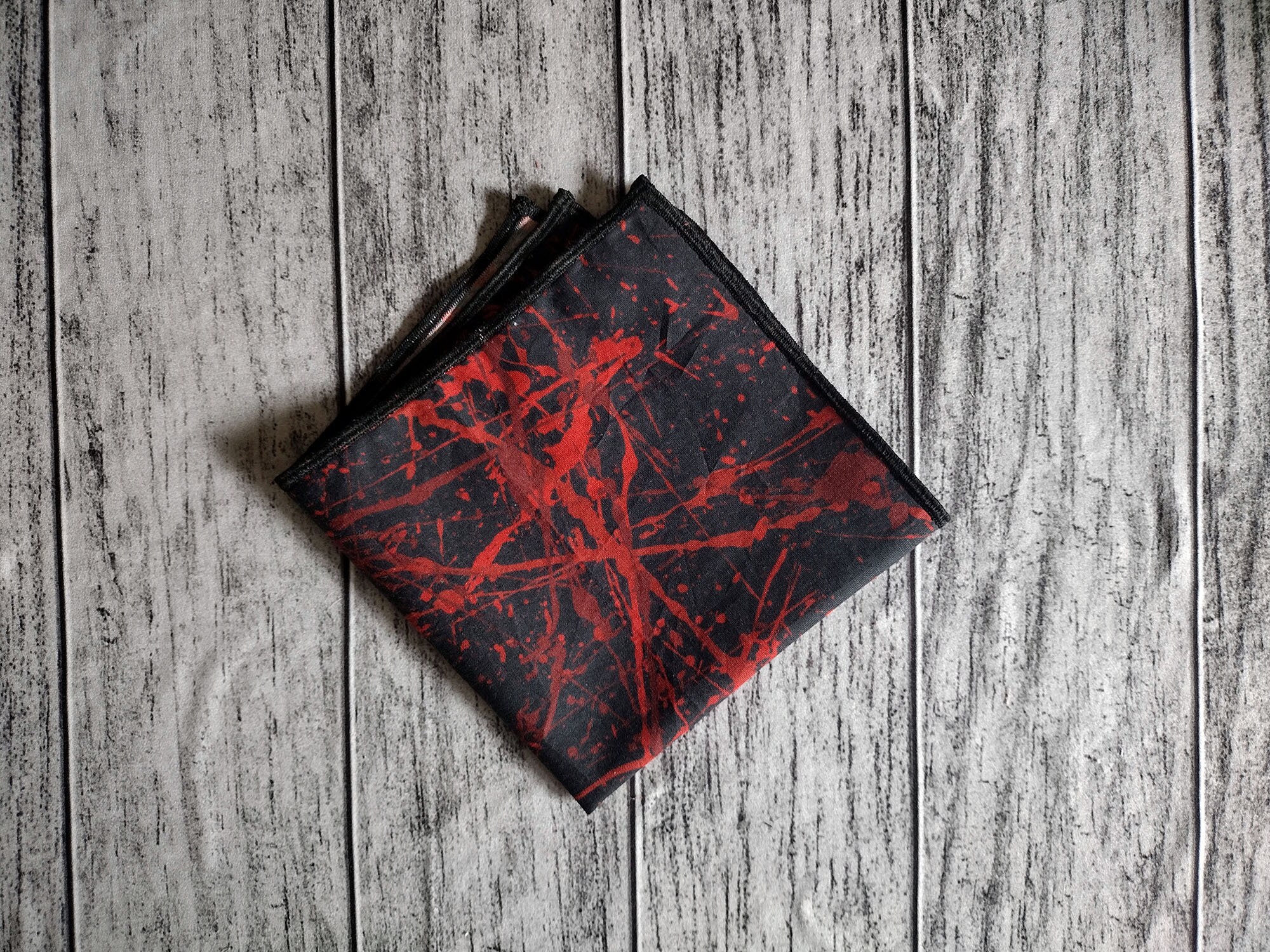 Darkly Blood Spatter Pocket Square: Cotton Handkerchief Handmade to ...