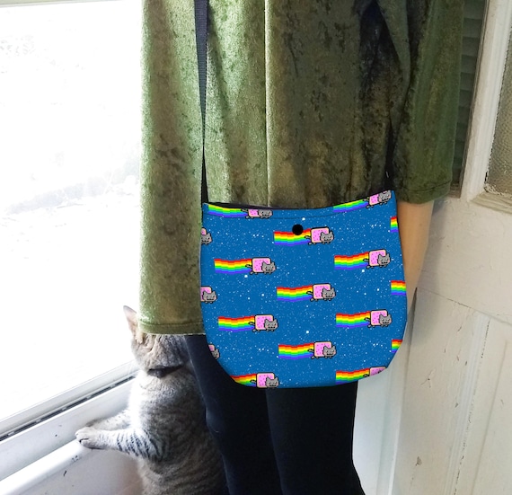 Nyan Cat Cross Body Unisex Bag Purse Tote Festival Handmade to