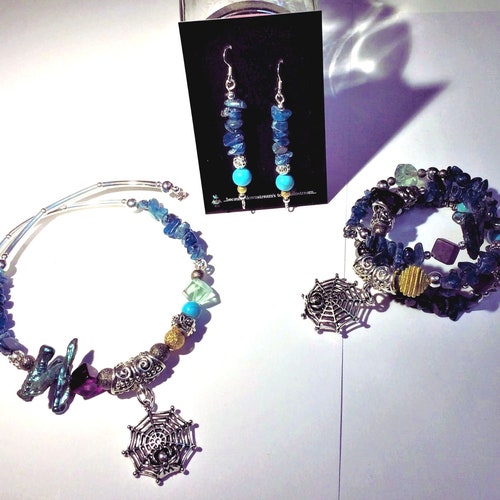 Apatite, Turquoise, shops Fluorite, Peacock Pearl and Hematite Jewellery Set, Mala style Jewellery, Boho Jewellery, Spiritual Jewelry, Gift Idea