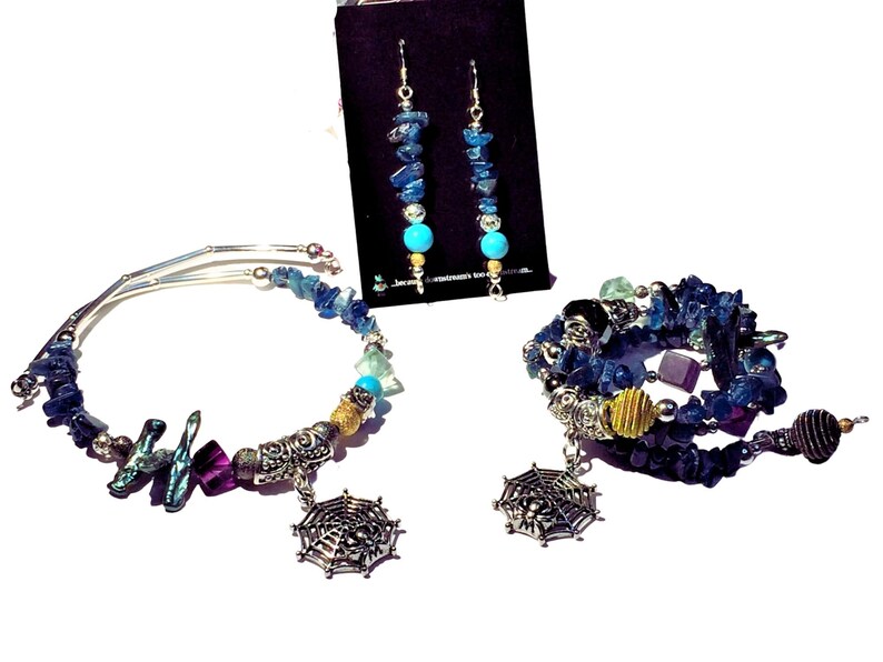 Apatite, Turquoise, shops Fluorite, Peacock Pearl and Hematite Jewellery Set, Mala style Jewellery, Boho Jewellery, Spiritual Jewelry, Gift Idea