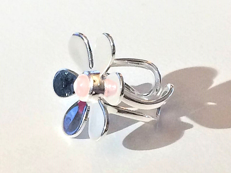 Daisy Adjustable Ring with Rose Quartz Gemstone Rose Quartz Ring Pink Stone Adjustable Ring,Easter Gift,Gift for her,Gift Idea Daisy Ring