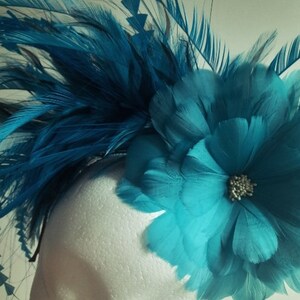 Turquoise fascinator/ Cerulean Blue image 4