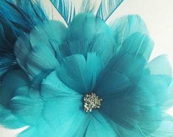 Turkoois fascinator/Cerulean Blue