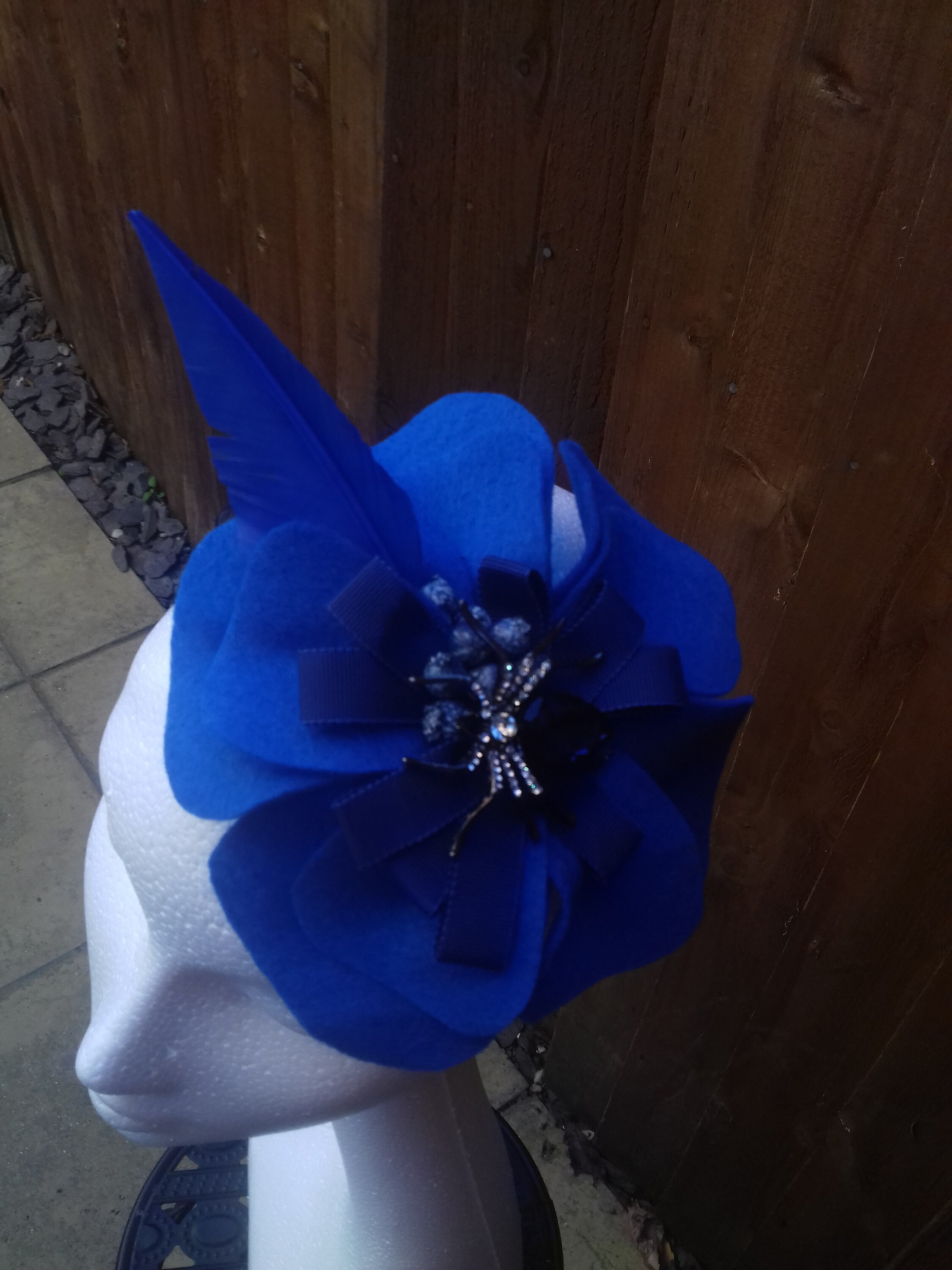 Eclectic cobaltroyal blue fascinator
