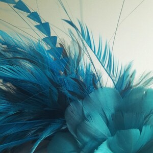 Turquoise fascinator/ Cerulean Blue image 5