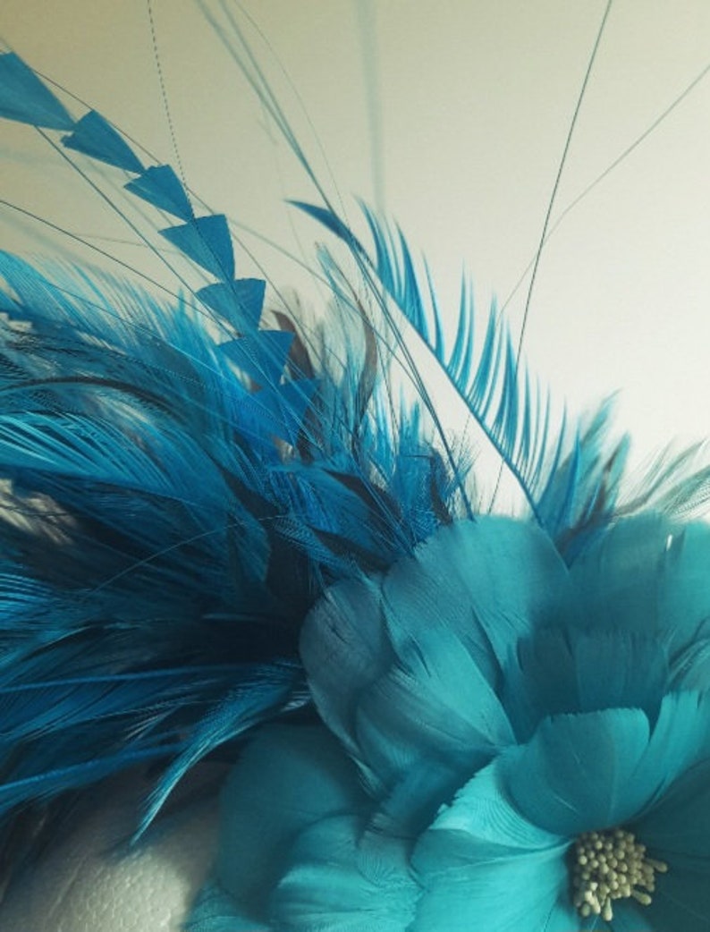 Turquoise fascinator/ Cerulean Blue image 5