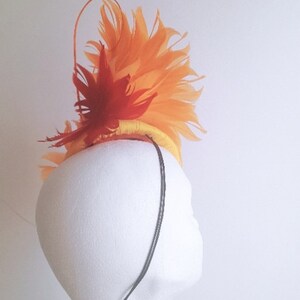 Orange and burgundy fascinator image 10