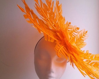 Neon Oranger Fascinator