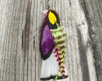 Feather earring unique No. 112