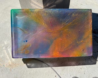 Pastel resin clutch purse