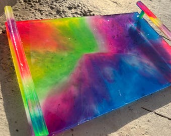 Tie Dye Effect Resin Tray