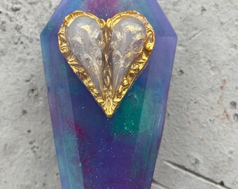 Til Death Do Us Part Rainbow Swirl Coffin