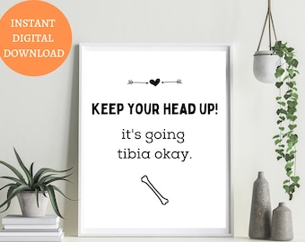 Physical Therapy Humor, Digital Download Print, Get Well Physical Therapy Card, Anatomy Humor,Medical Humor,Greeting Card, Doctor Card