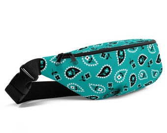 Turquoise, Paisley Pattern Fanny Pack