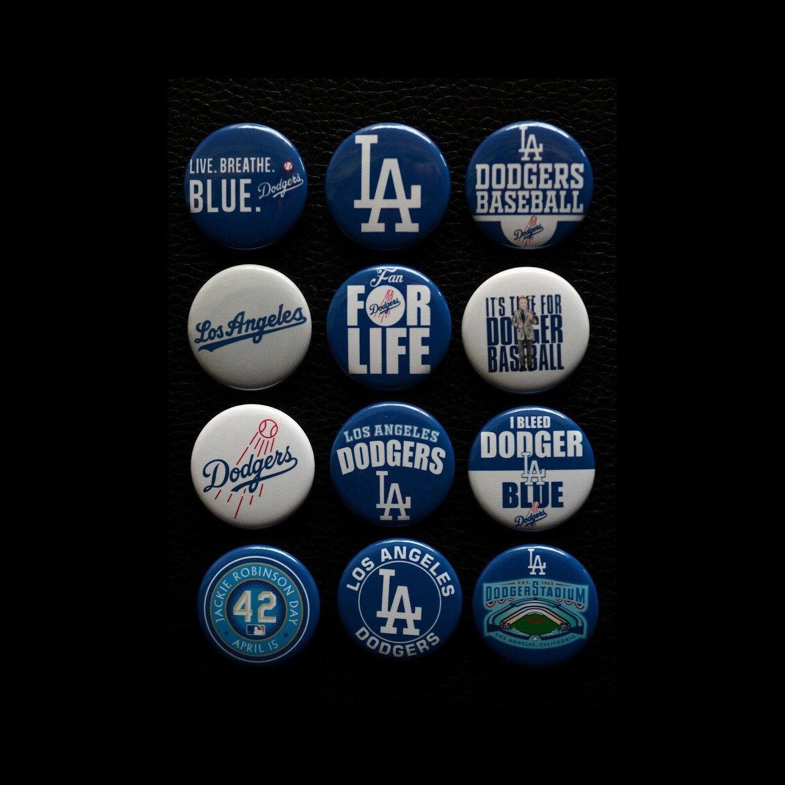 Los Angeles Dodgers Buttons / Set of 12 / 3 Size Options Etsy