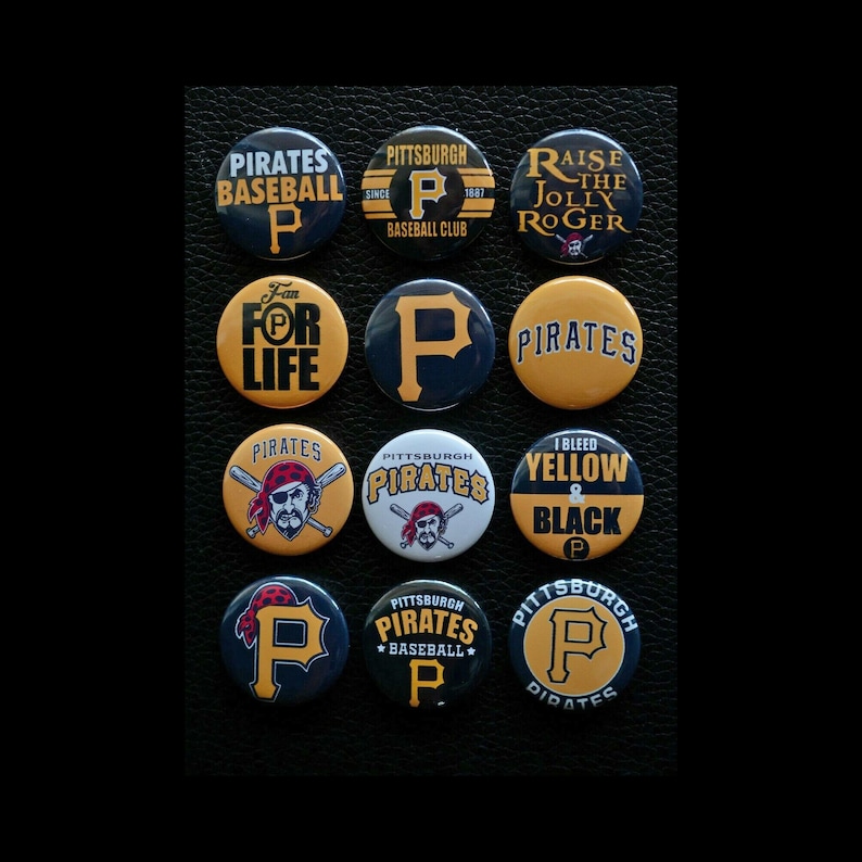 Pittsburgh Pirates 1 Inch Buttons Set of 12