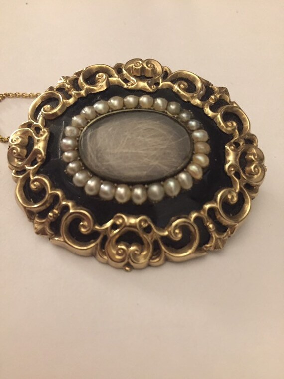 Antique Mourning Brooch 848