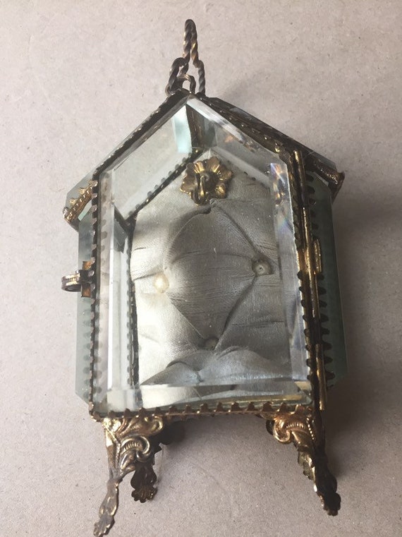 Antique French Glass Ormolu casket
