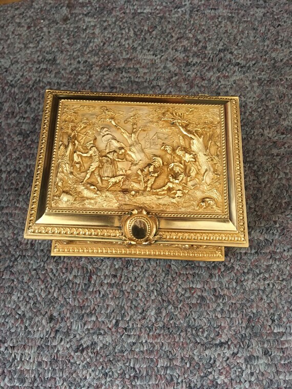 Antique French Ormolu Figural Casket.c1860 A B Par