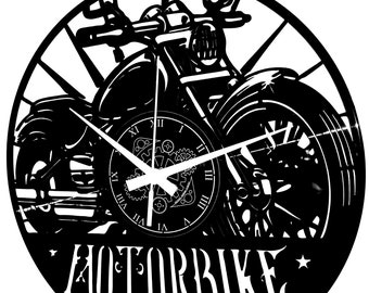 Vinyl Wall Clock - MOTORBIKE - Race Track Race Road Motorcycle