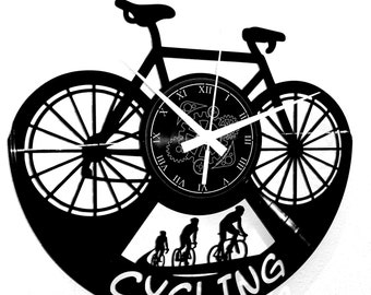 Reloj de pared de vinilo - Bicicleta deportiva Bicicleta Tour De France Giro d'Italia Ciclismo Bicicleta