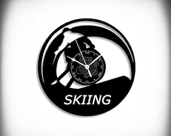 Orologio da parete Vinyl Clock -  SKIING SCI SCIARE - Sport Montagna - Idea Regalo