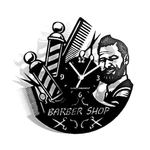 BARBER SHOP - Orologio da parete in legno Barbiere Parrucchiere Idea Regalo