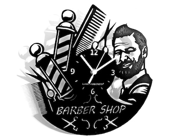 BARBER SHOP - Wooden wall clock Barber Hairdresser Gift Idea