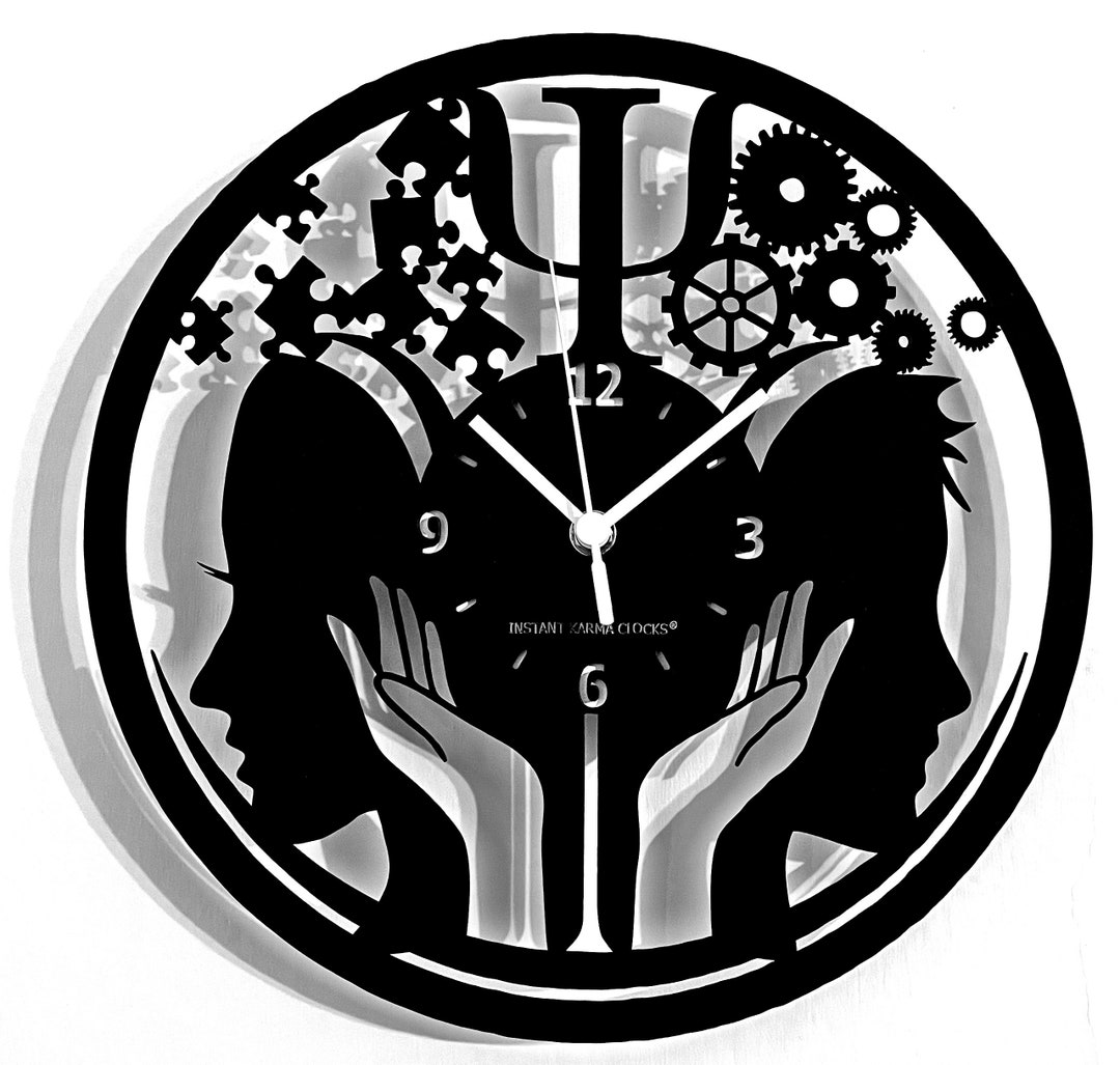 PSYCHOLOGY Wall Clock Psychology Mind Mindfulness Wood Gift Etsy