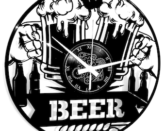 Vinyl Clock Wall Clock - BIRRA BEER Boccale Pub Bar Bar