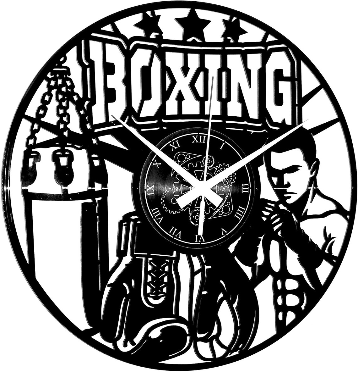 Vinyl Wall Clock Boxing Boxing Boxing Sport Gift Idea Etsy